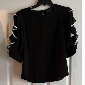 Gracia Black Top with White Accents